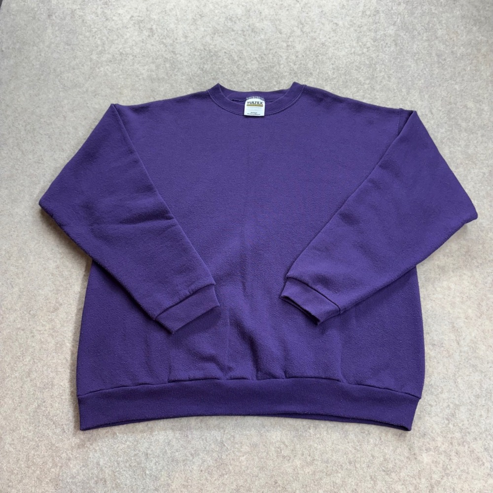Tultex Max Sweats Blank Purple Crewneck Sweatshirt Mens Medium Vintage USA Made